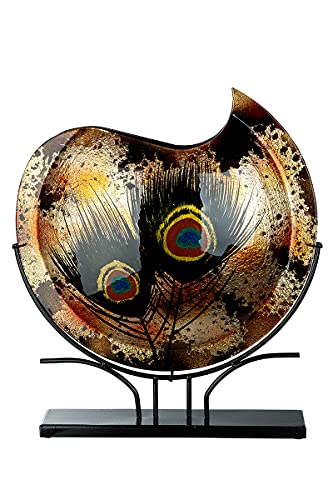 GILDE GLAS art Vase auf Ständer - Geschenke für Frauen - Deko - handbemalt 52 cm von GILDE GLAS art