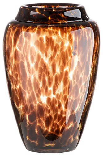 GILDE GLAS art braune Design Vase aus Glas - Deko Wohnzimmer Herbst Winter - Geschenk für Frauen Weihnachten Geburtstag - aus durchgefärbtem Glas - Höhe 26 cm von GILDE GLAS art
