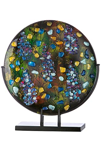Glas Art Deko Objekt Relief auf Ständer - Dekoration Wohnzimmer - Geschenk für Frauen Geburtstag - handbemalt Mehrfarbig - Höhe 41,5 cm von GILDE GLAS art