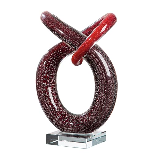 Glas Art Skulptur Curvum - rot - Höhe 24cm - Glas - Dekorative Glasfigur für Zuhause oder Büro von GILDE GLAS art