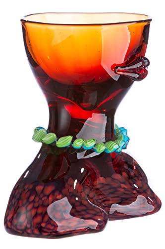 Glas Art Vase Dekovase - Deko Wohnzimmer - Geschenk für Frauen Geburtstag - Farbe: rot - Höhe 25 cm von GILDE GLAS art