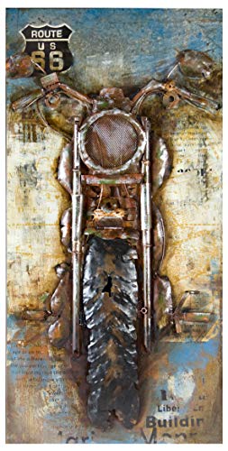 GILDE Gallery Bild Motorcycle - Motorrad - Kunstobjekt - handgefertigte Metallkunst 7 0x 140 cm von GILDE Gallery