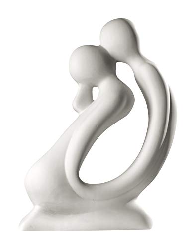 GILDE Sculpture Francis Paar Kuss - kniende Figur in Creme weiß H 42 cm von GILDE