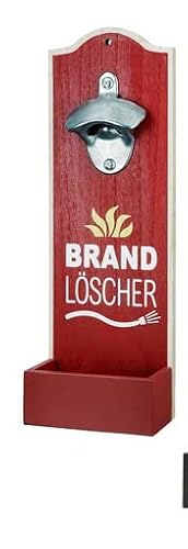 1 Wandflaschenöffner aus MDF, 30x10x6cm; Motiv Feuerwehr,Kronkorkensammler von GILDE