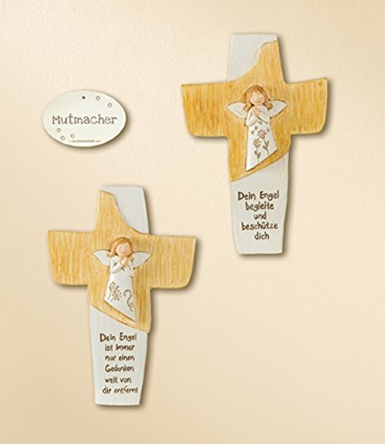 1 x Kreuz Schutzengel mit Spruch Höhe 18 cm Breite 12,5 cm Geschenk Geburt Taufe von GILDE