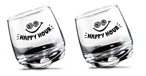 Gilde 2er Set Wackelglas Happy Hour mit einem Volumen von 200ml, 8,5x7,5cm, 46760 von GILDE