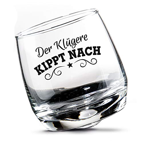 Gilde 2 er Set Whisky-Gläser Rumgläser Wackelglas Schwenkglas in Geschenkbox Höhe 8,5 cm Durchmesser 7,5 cm 200ml Perfekt für Zuhause, Restaurants und Partys Spülmaschinenfest von GILDE