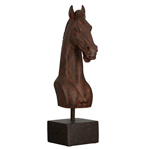 Casablanca Skulptur Pferd - Poly Dunkelbraun Antikfinish - auf quadratischer Basis Höhr 42,5 cm von GILDE