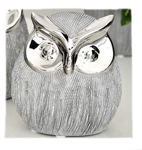 Deko Keramik Eule Serie Vulcanos silber graugekratzt 15cm Deko Keramik Eule Serie Vulcanos silber graugekratzt 15cm von GILDE