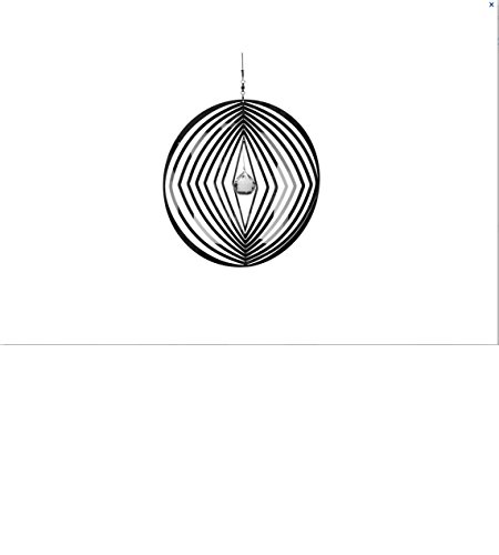 Edelstahl Windspiel - Kristall KREIS - lichtreflektierend - Durchmesser: 22cm - inkl. Aufhängung von GILDE