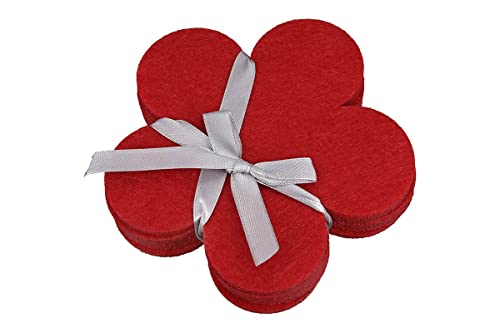 Flizuntersetzer 6er Set Blume Rot von GILDE
