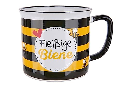 GILDE - 46900 - Kaffeebecher, Fleißige Biene, Keramik, 9,5cm x 8,5cm von GILDE