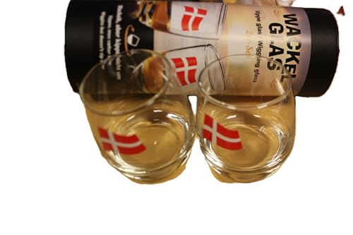 GILDE - 47472-2er Set Wackelglas Dänemark, 2 Gläser in einer Zylinderbox mit Banderole, Glas: H 8,5cm D 7,5cm Füllmenge ca. 200ml, spülmaschinenfest GILDE - 47472-2er Set Wackelglas Dänemark, 2 Gläser in einer Zylinderbox mit Banderole, Glas: H 8,5cm D 7,5cm Füllmenge ca. 200ml, spülmaschinenfest von GILDE