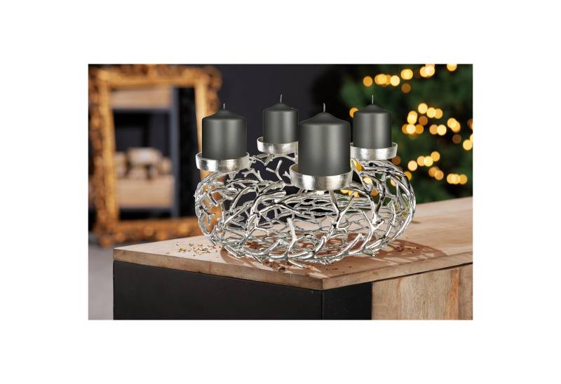GILDE Adventskranz Twigs, Aluminium, silber, verschiedene Größen von GILDE