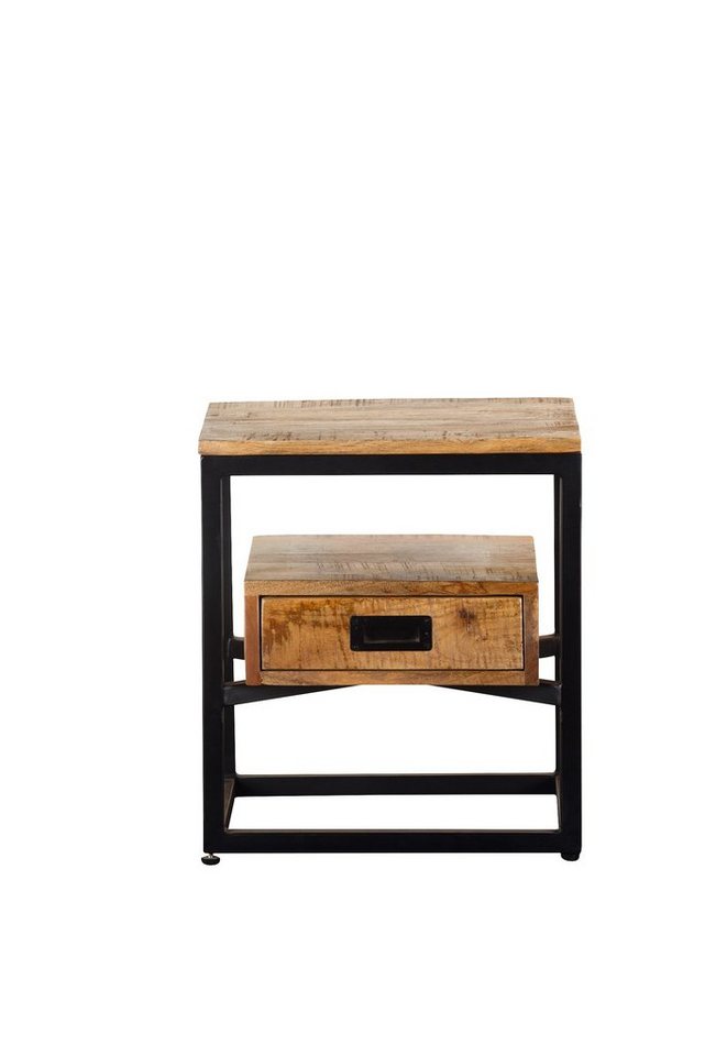 GILDE Beistelltisch GILDE Tisch Legna - naturfarben-schwarz - H. 50cm x B. 35cm von GILDE