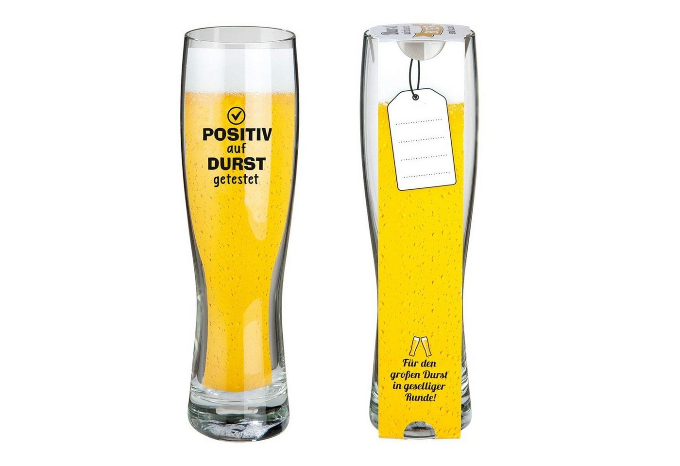 GILDE Bierglas Weizenbierglas 'Positiv' 500ml, Glas von GILDE