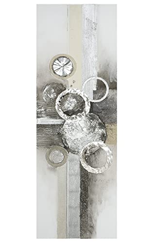 GILDE Bild Anelli - mit Aluminium Ornamenten - handgemalt - 150 x 50 cm von GILDE