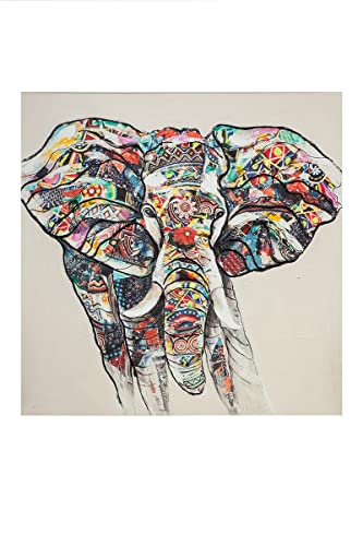 GILDE Bild bunter Elefant - Deko Wohnzimmer - 100 x 100 cm von GILDE