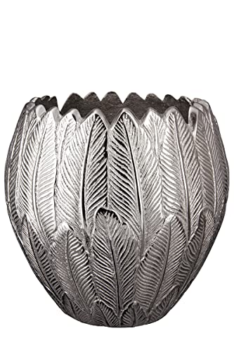 GILDE Blumenvase Vase aus Aluminium - Deko Wohnzimmer Geschenk für Frauen Geburtstag Muttertag - Farbe: Silber Höhe 21,5 cm von GILDE