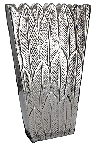 GILDE Blumenvase Vase aus Aluminium - Deko Wohnzimmer Geschenk für Frauen Geburtstag Muttertag - Farbe: Silber Höhe 26,5 cm von GILDE