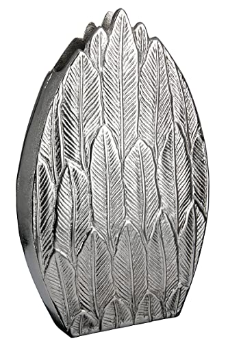 GILDE Blumenvase Vase aus Aluminium - Deko Wohnzimmer Geschenk für Frauen Geburtstag Muttertag - Farbe: Silber Höhe 28,5 cm von GILDE