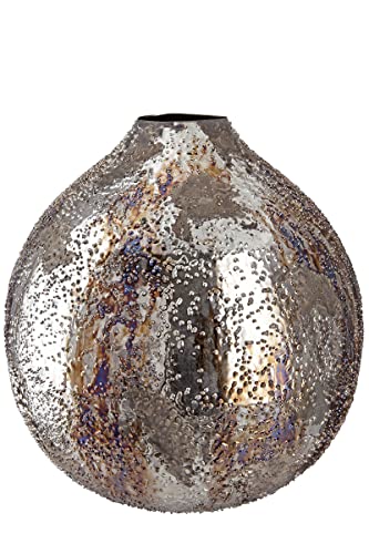 GILDE Blumenvase Vase aus Metall - Deko Wohnzimmer Geschenk für Frauen Geburtstag Muttertag - Farbe: metallic braun Höhe 28 cm von GILDE