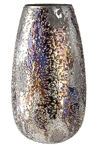 GILDE Blumenvase Vase aus Metall - Deko Wohnzimmer Geschenk für Frauen Geburtstag Muttertag - Farbe: metallic braun Höhe 30 cm von GILDE