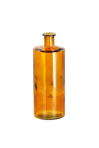 GILDE große Deko Vase XL Bodenvase aus reyceltem Glas - Glasvase Arturo - Deko Wohnzimmer Farbe: Orange-Gelb - Höhe 75 cm von GILDE