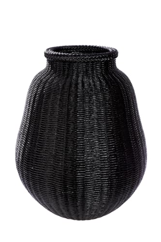 GILDE Bodenvase Weave aus Kunstharz - bauchig - strukturiert - gewebtes Muster - schwarz - Höhe 58 cm x Ø 45 cm - Dekovase GILDE Bodenvase Weave aus Kunstharz - bauchig - strukturiert - gewebtes Muster - schwarz - Höhe 58 cm x Ø 45 cm - Dekovase von GILDE