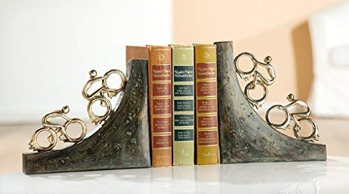 GILDE Buchstützen Biker bronziert, antik Silber 2-er Set von GILDE