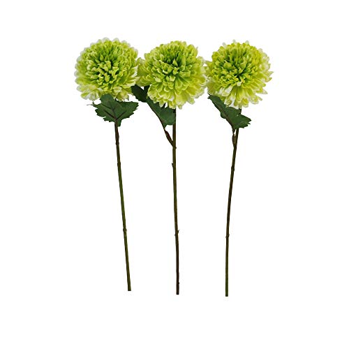 GILDE Deko Kunstblumen-Strauß Chrysanthemen Noa, Höhe 34 cm, 3-teiliges Set, grün von GILDE