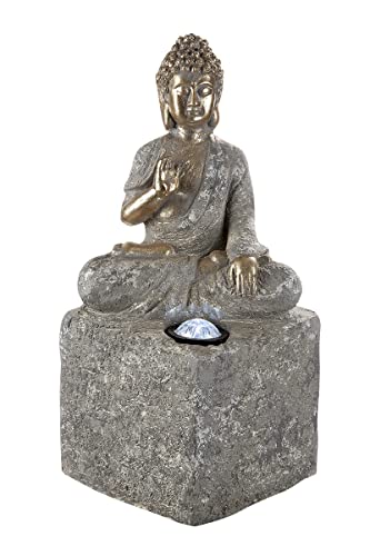 GILDE Deko LED-Solar Buddha Figur sitzend - für den Außenbereich geeignet - Höhe 46 cm von GILDE