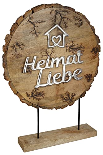 GILDE Deko Objekt Standrelief Heimat Liebe - aus Holz - Deko Wohnzimmer - Höhe 51 cm von GILDE