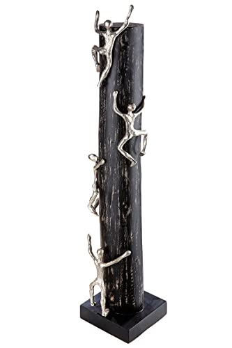 GILDE Deko Skulptur Figur XL - Hoch hinaus Aluminium, Holz schwarz - Höhe 74 cm von GILDE