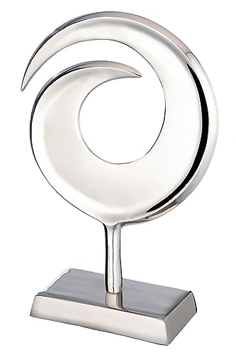 GILDE Deko Skulptur Figur - aus Aluminium - Silberne Deko Wohnzimmer Geschenk Weihnachten für Frauen - Höhe 39 cm von GILDE