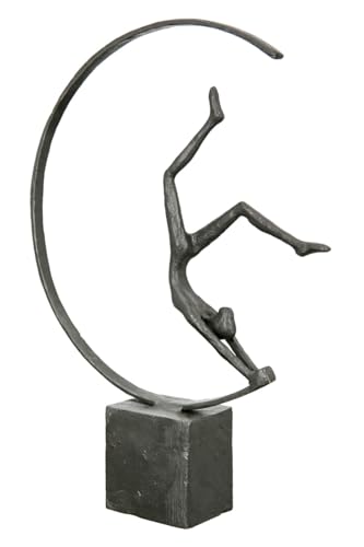 GILDE Deko Skulptur Gymnast Turner - Figur Frau im Handstand - Frauenfigur Deko Wohnzimmer Schlafzimmer - Farbe: Braun - 21 x 29 cm von GILDE