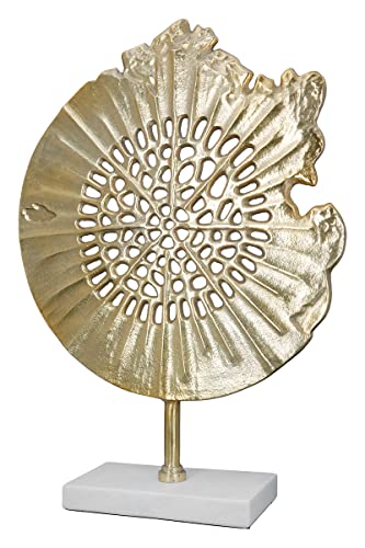 GILDE Deko Skulptur XL - Accessoire Dekoration Wohnzimmer aus Aluminium gefertigt - Farbe: Gold - Höhe 51 cm von GILDE