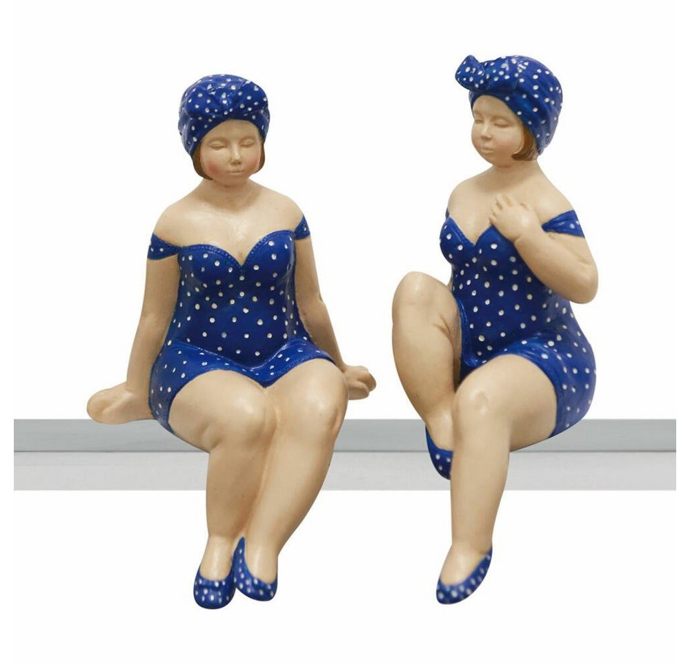 GILDE Dekofigur Becky 2er Set Blau / Weiß von GILDE