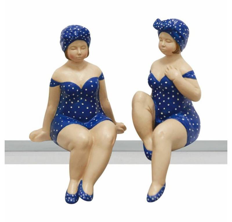 GILDE Dekofigur Becky 2er Set Blau / Weiß von GILDE