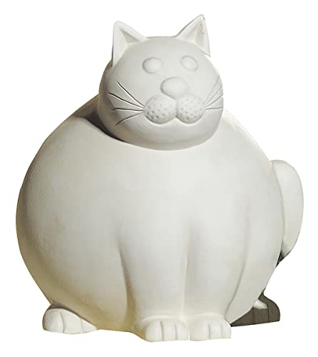GILDE Dekofigur Katze 'Molli' - Deko Wohnzimmer - Geschenk Katzenliebhaber - Farbe: Creme matt - Höhe 29 cm von GILDE