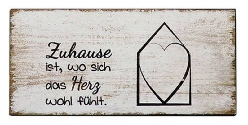 GILDE Dekoobjekt, Vintage Retro Dekoschild Material Metall Masse 21 x 10 cm Wei von GILDE