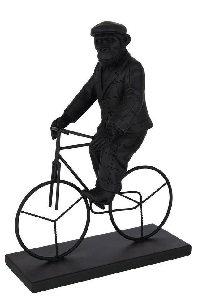 GILDE Dekoobjekt 2er Set Affen auf Fahrrädern aus Poly in Schwarz - Einzigartige Deko m von GILDE