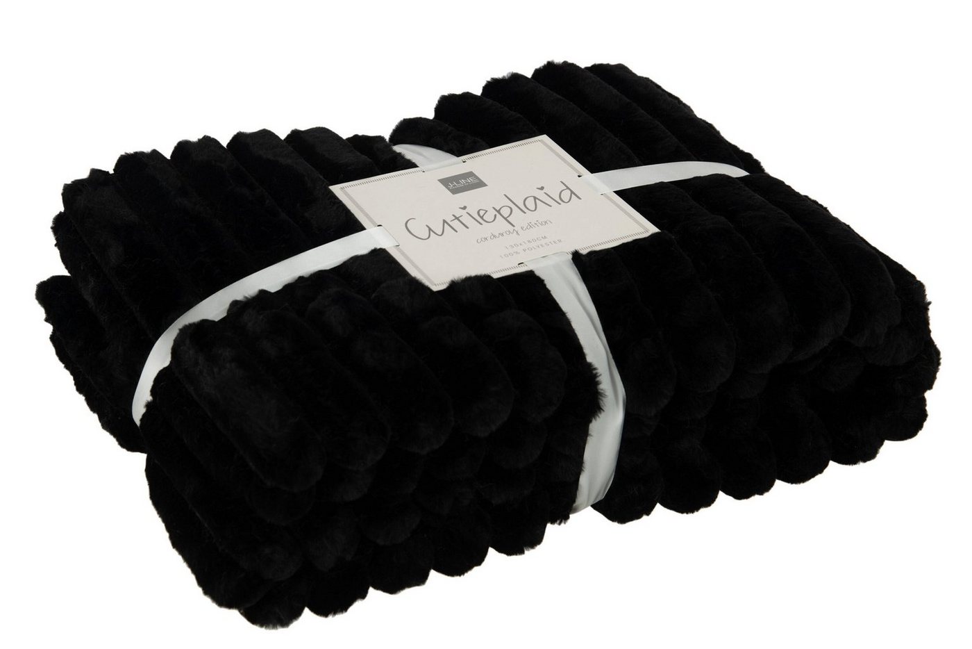 GILDE Dekoobjekt 2er-Set Decke 'Plaid Cord' Polyester in schwarz GILDE Dekoobjekt 2er-Set Decke 'Plaid Cord' Polyester in schwarz von GILDE