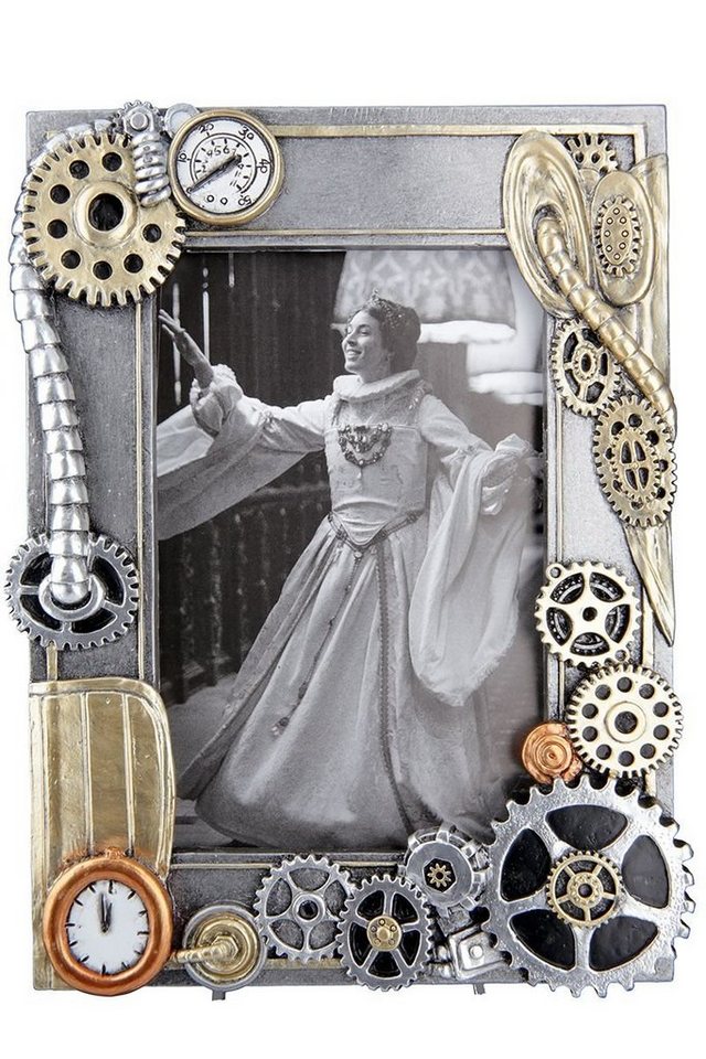 GILDE Dekoobjekt 2er Set Poly Fotorahmen "Steampunk" - Antik Silberfarben mit Kupferfar GILDE Dekoobjekt 2er Set Poly Fotorahmen "Steampunk" - Antik Silberfarben mit Kupferfar von GILDE