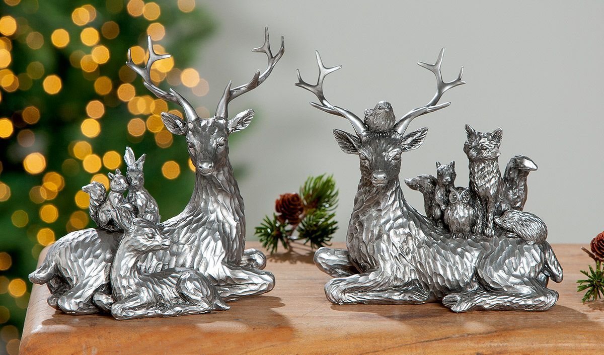 GILDE Dekoobjekt 2er Set Poly Hirsch "Waldbewohner" silberfarben Hirsch mit Kitz und Ti GILDE Dekoobjekt 2er Set Poly Hirsch "Waldbewohner" silberfarben Hirsch mit Kitz und Ti von GILDE
