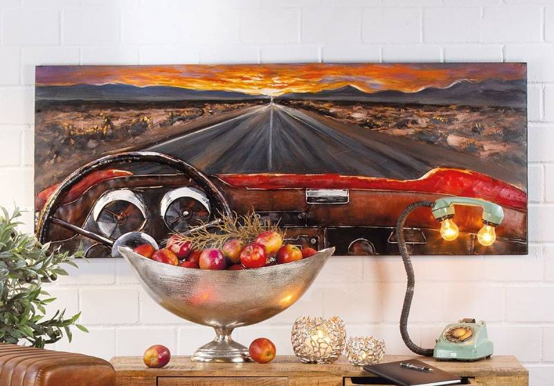 GILDE Dekoobjekt 3D Gilde Bild On Road - braun-rot - H. 60cm x B. 150cm Handarbeit Kuns GILDE Dekoobjekt 3D Gilde Bild On Road - braun-rot - H. 60cm x B. 150cm Handarbeit Kuns von GILDE