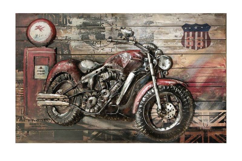GILDE Dekoobjekt 3D Holz Metall Bild Red Beast 120x80cm Handarbeit Kunstobjekt von GILDE