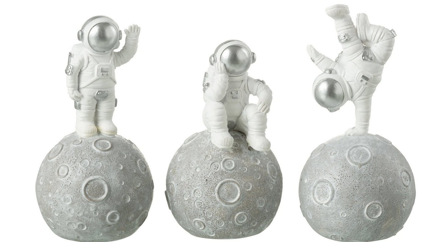 GILDE Dekoobjekt 3er Set Astronaut Figuren Spardose Höhe 18cm von GILDE