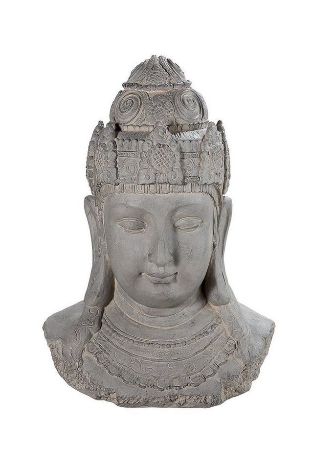 GILDE Dekoobjekt Buddha Capo grau aus Fiberglas Höhe 58cm für Außenbereich von GILDE
