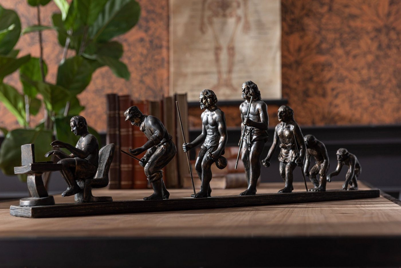 MF Dekoobjekt Die Evolution des Menschen in Bronze Handgefertigte Skulptur zeigt den von MF